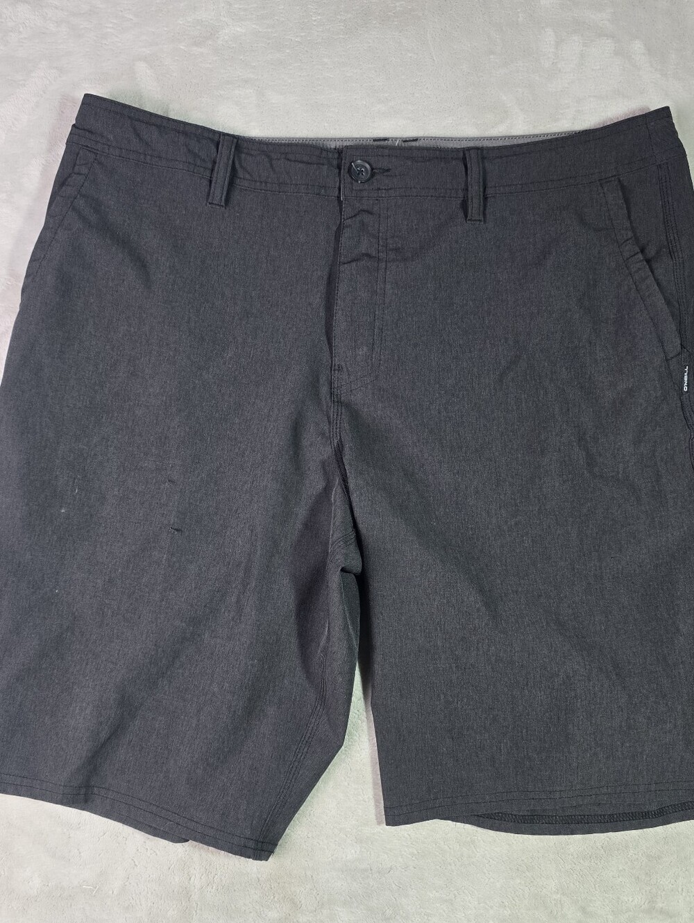O'Neill Shorts Mens Size 38 Gray Plaid Flat  Casual Chino